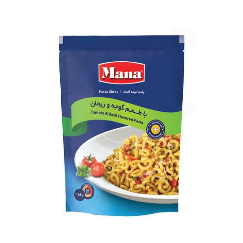 پاستا نیمه آماده با طعم گوجه و ریحان مانا مقدار 145 گرم