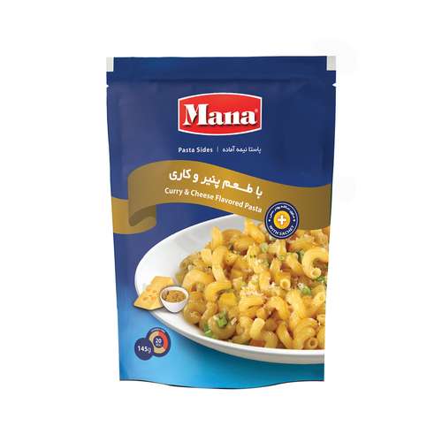 پاستا نیمه آماده با طعم پنیر و کاری مانا مقدار 145 گرم
