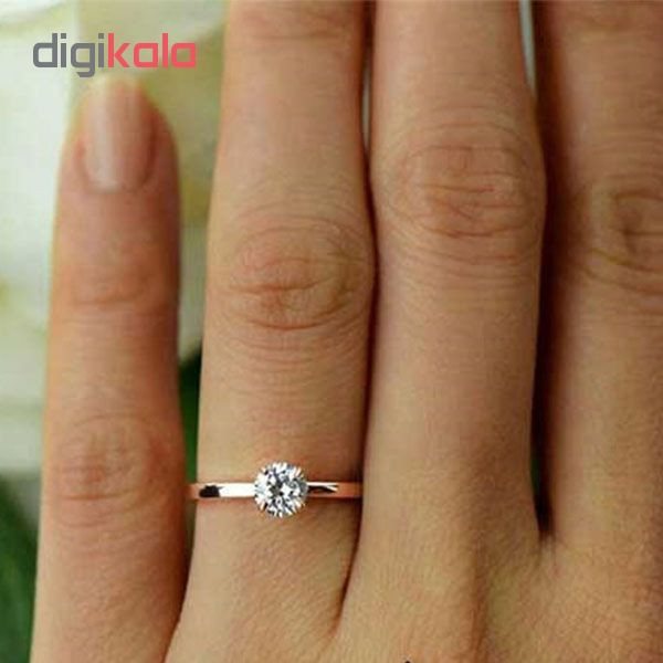 انگشتر نقره زنانه مدل تک نگین کد 437