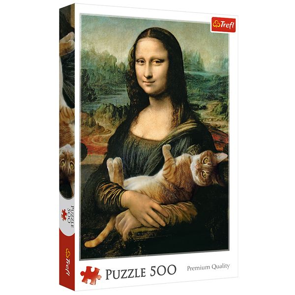 پازل 500 تکه ترفل مدل Mona Lisa And Purring Kitty پازل 500 تکه ترفل مدل Mona Lisa And Purring Kitty