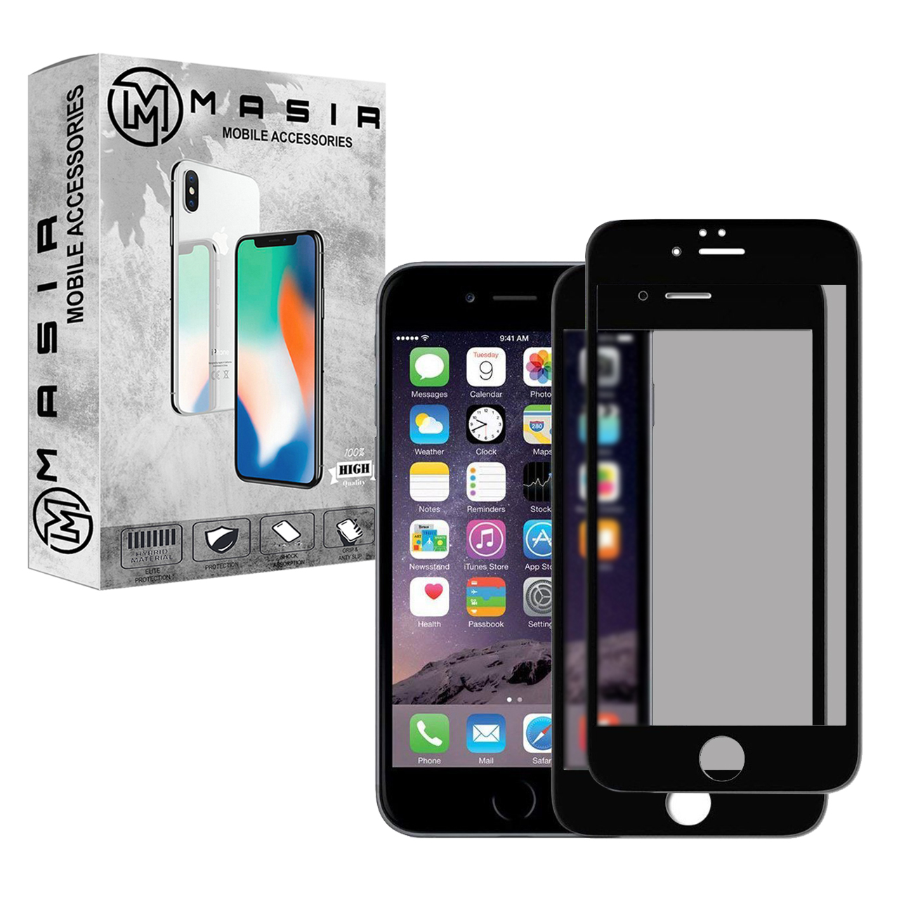 محافظ صفحه نمایش حریم شخصی مسیر مدل MGFPV-2 مناسب برای گوشی موبایل اپل iPhone 7/8  بسته دو عددی