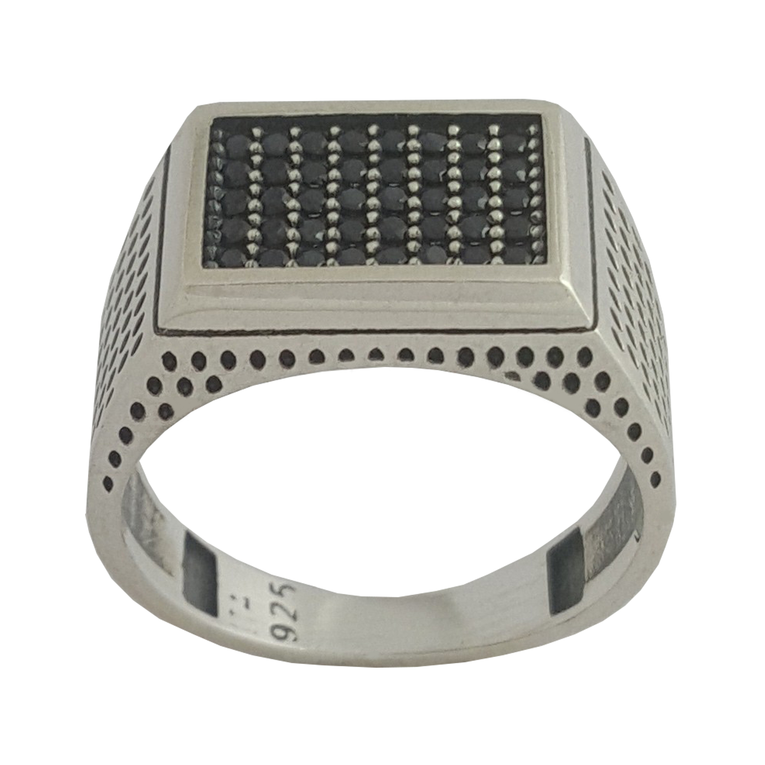 انگشتر نقره مردانه بلو استون کد 1001-60