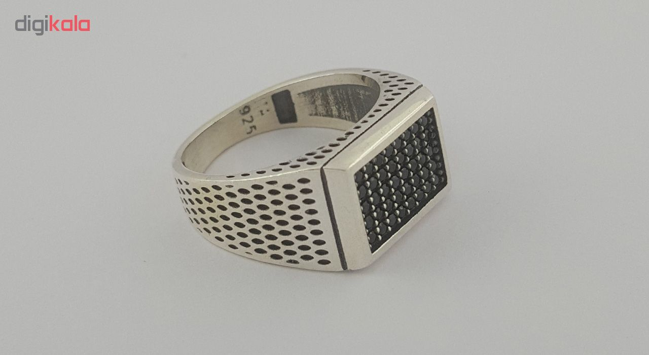 انگشتر نقره مردانه بلو استون کد 1001-60