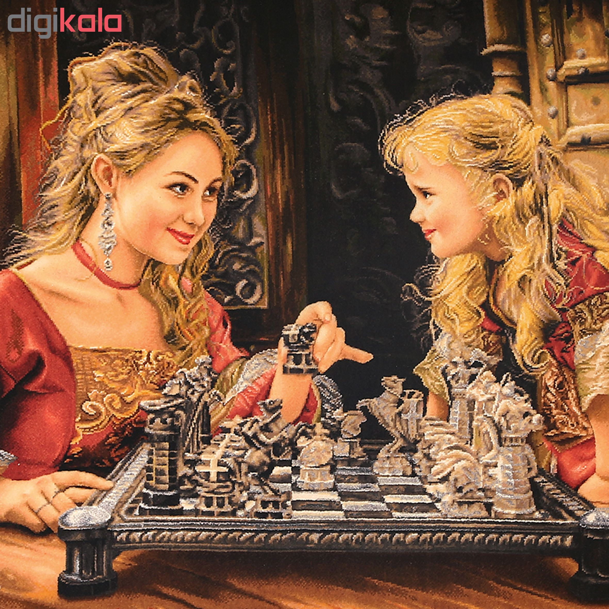 ارزان تابلو فرش دستبافت طرح شطرنج باز کد 1345 تابلو فرش دستبافت طرح شطرنج باز کد 1345