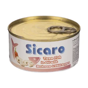 کنسرو ماهی تون در روغن با قارچ و فلفل تند سیکارو - 180 گرم