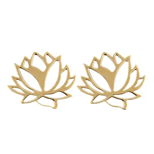 گوشواره طلا 18 عیار زنانه آمانژ طرح گل کد 454D2901