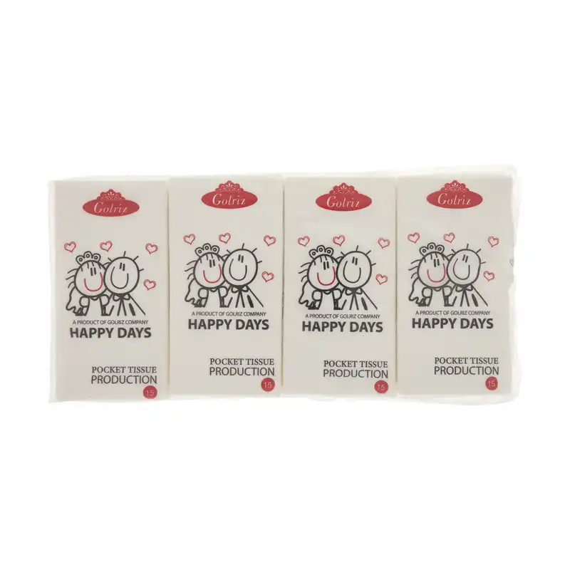 دستمال جیبی گلریز مدل Happy بسته 12عددی
