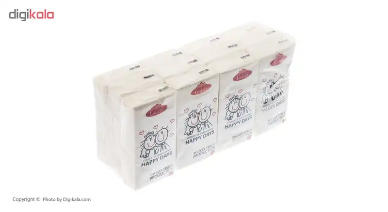 دستمال جیبی گلریز مدل Happy بسته 12عددی