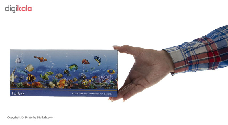 دستمال کاغذی 100 برگ گلریز گلدار طرح آکواریوم
