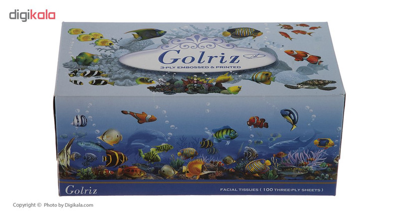دستمال کاغذی 100 برگ گلریز گلدار طرح آکواریوم