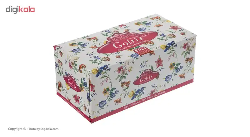 دستمال کاغذی 100 برگ گلریز گلدار طرح مریم