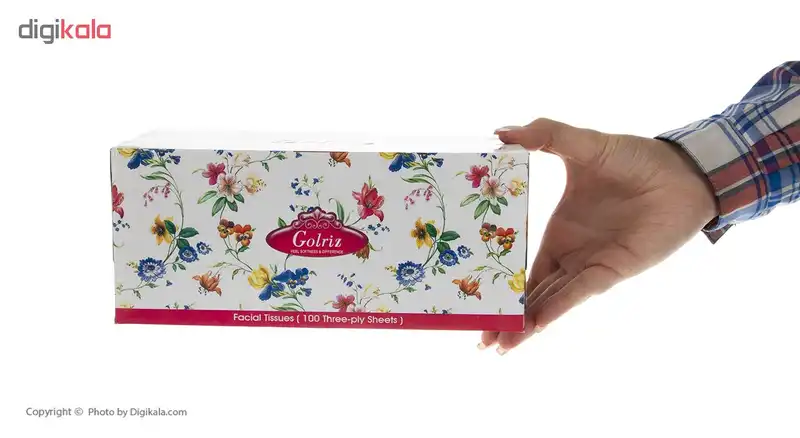 دستمال کاغذی 100 برگ گلریز گلدار طرح مریم