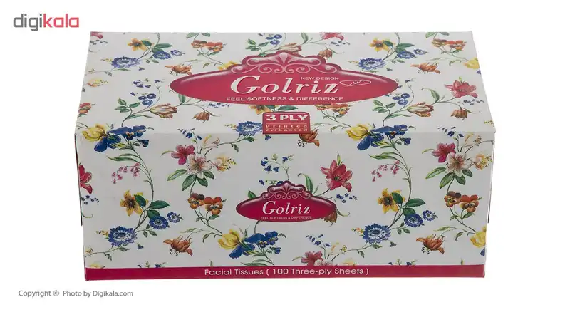 دستمال کاغذی 100 برگ گلریز گلدار طرح مریم