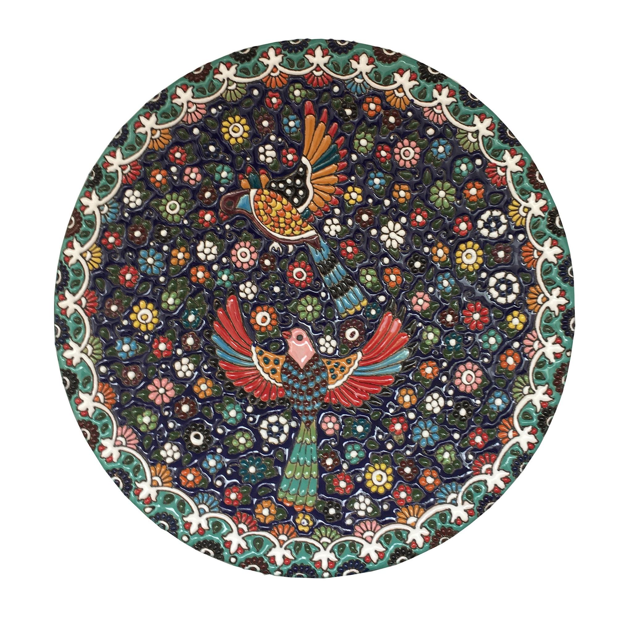 بشقاب میناکاری طرح مرغ آمین کد RAG01
