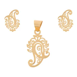 نیم ست طلا 18 عیار زنانه طرح بته جغه کد SG562