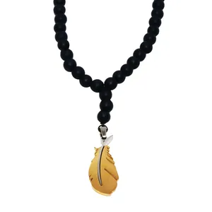 گردنبند مردانه طرح پر کد GM-01
