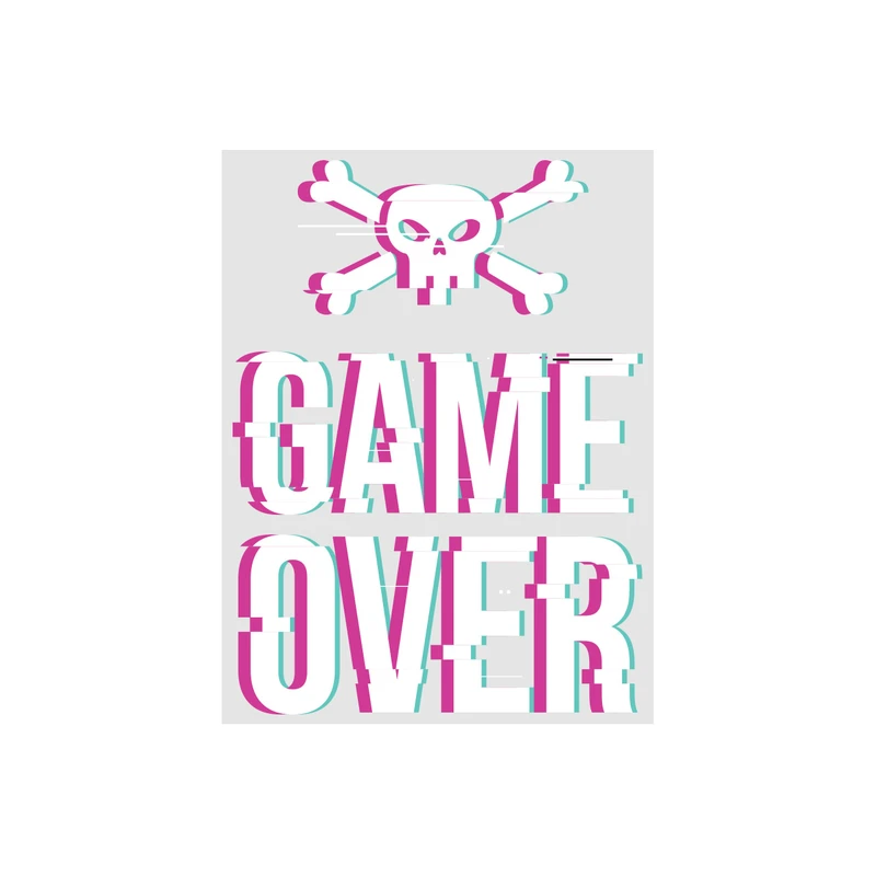 استیکر لپ تاپ گراسیپا طرح Game over کد ۰۱