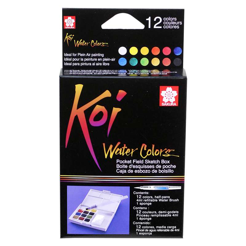 آبرنگ 12 رنگ ساکورا مدل koi-12 آبرنگ 12 رنگ ساکورا مدل koi-12
