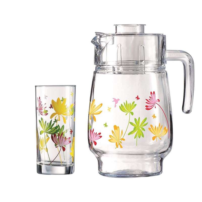 ست پارچ و لیوان 7 پارچه لومینارک مدل CRAZY FLOWRS