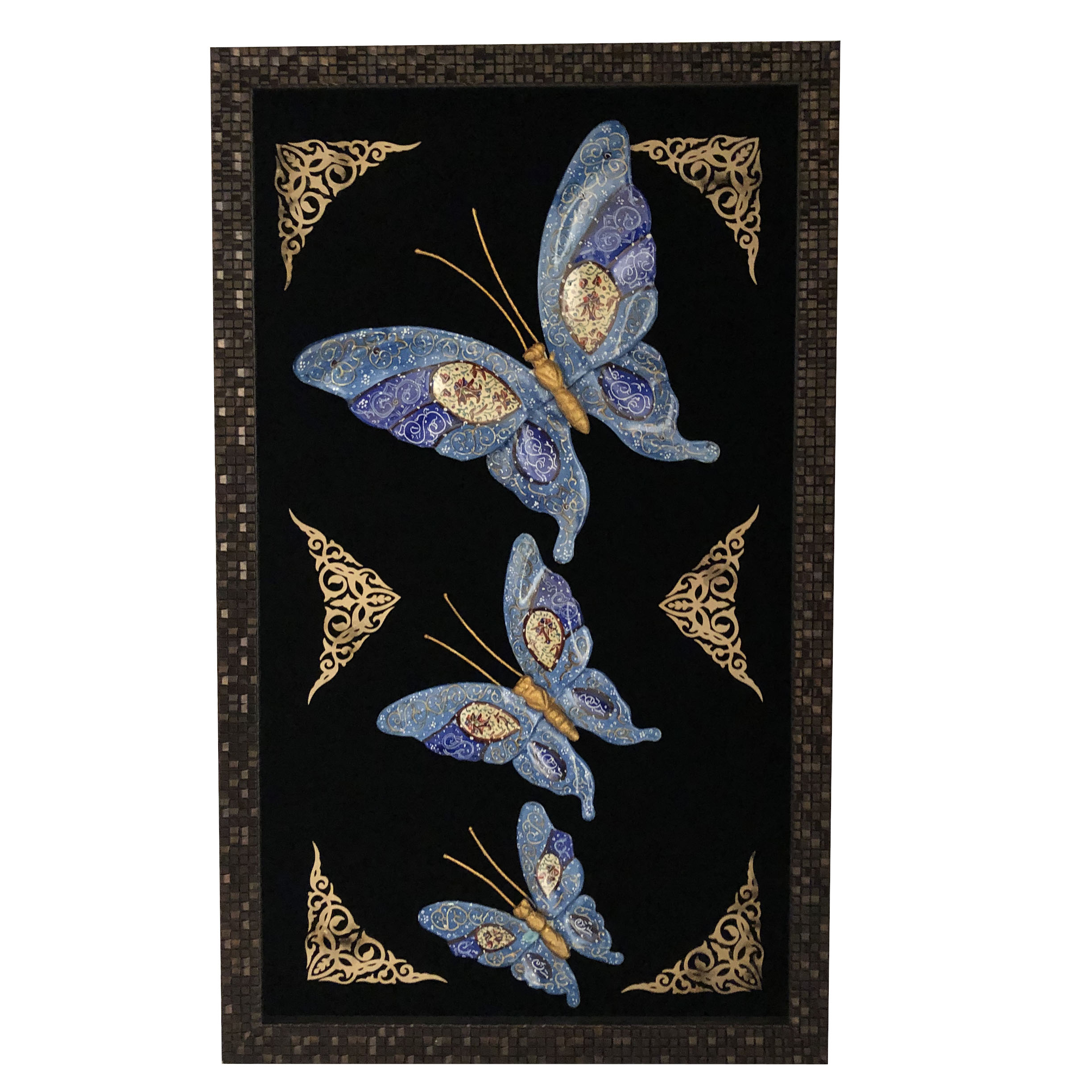 تابلو میناکاری مسی طرح پروانه کد 4866