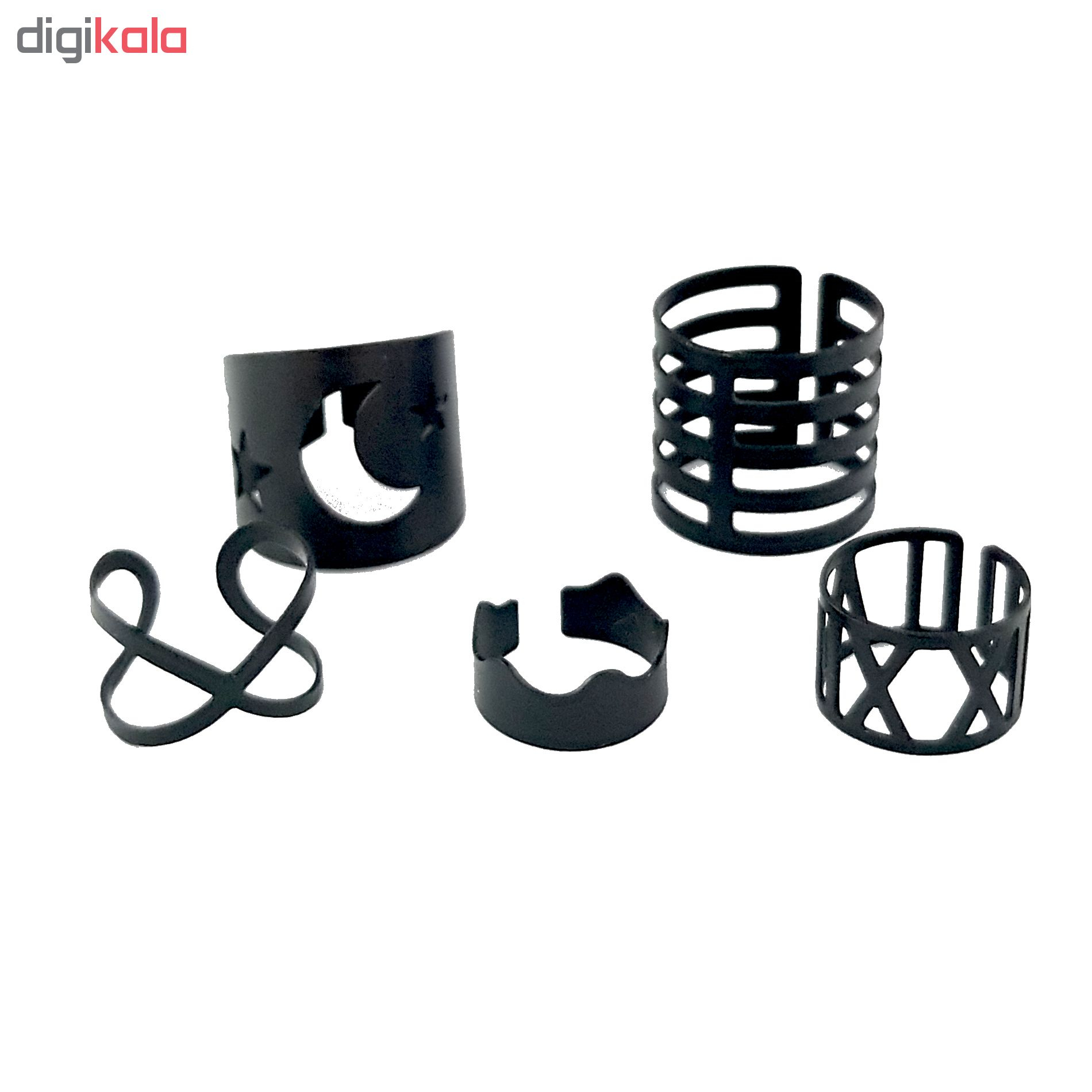 انگشتر زنانه طرح ستاره کد R0504 مجموعه 5 عددی