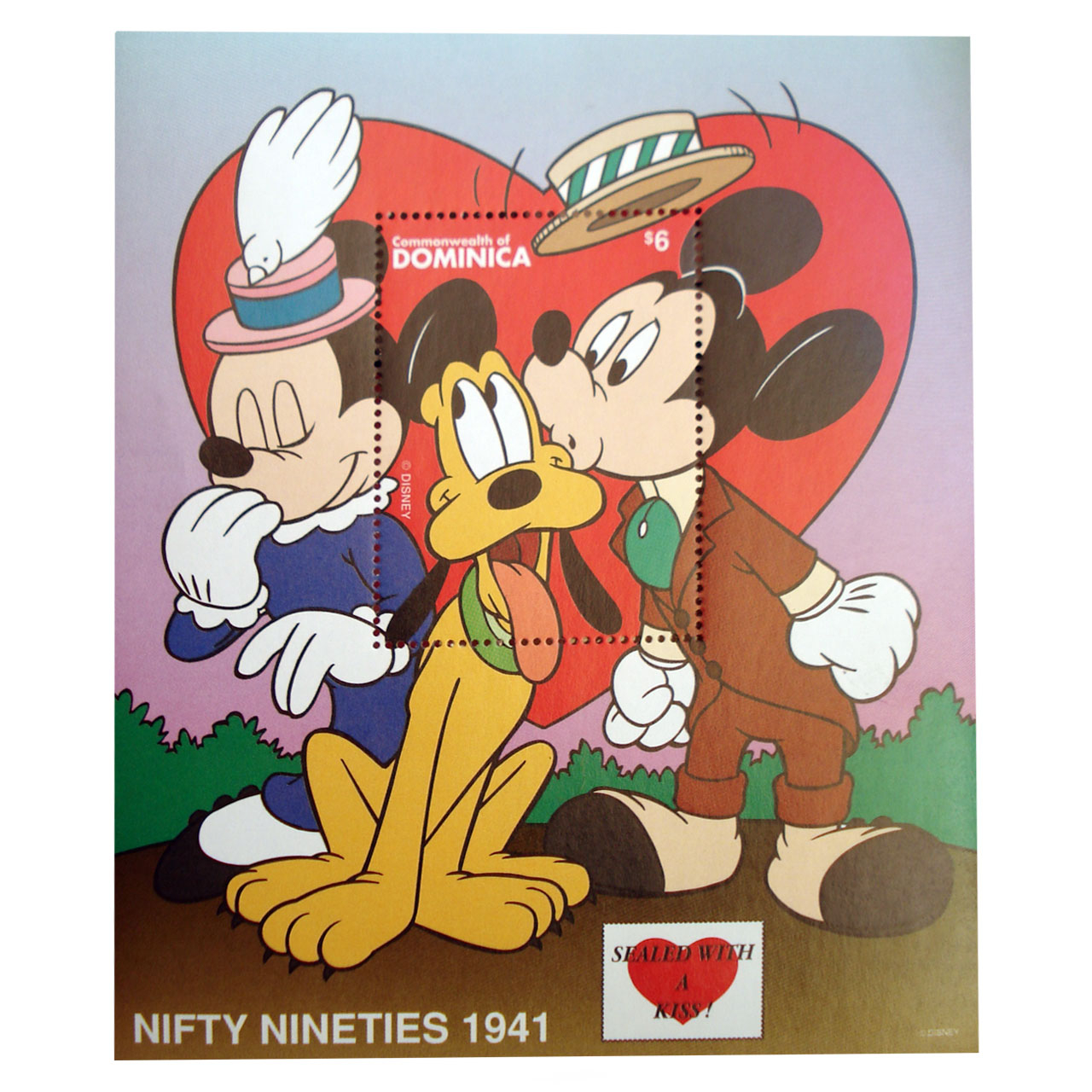 تمبر یادگاری سری کارتونی مدل micky and goofy کد 80