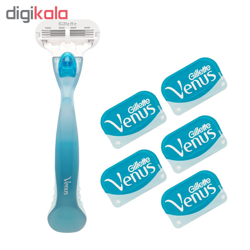 خود تراش ژیلت مدل venus به همراه تیغ یدک مدل VGW00765 بسته 5 عددی
