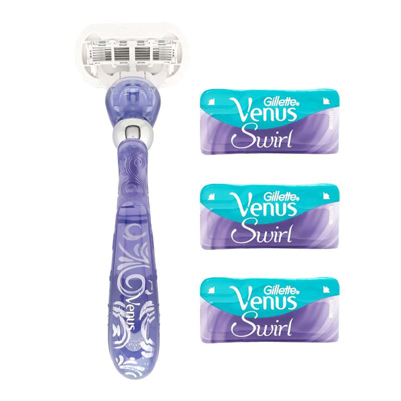 خود تراش ژیلت مدل Venus Swiral به همراه تیغ یدک مدل SW0069 بسته 3 عددی خود تراش ژیلت مدل Venus Swiral به همراه تیغ یدک مدل SW0069 بسته 3 عددی