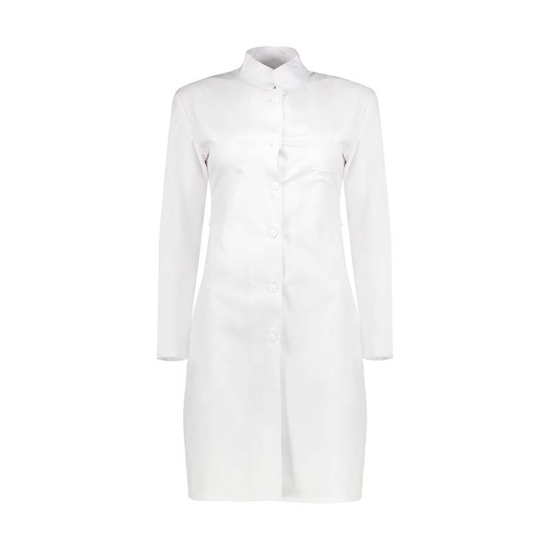 روپوش پزشکی زنانه مدل یقه ایستاده کد D116 روپوش پزشکی زنانه مدل یقه ایستاده کد D116