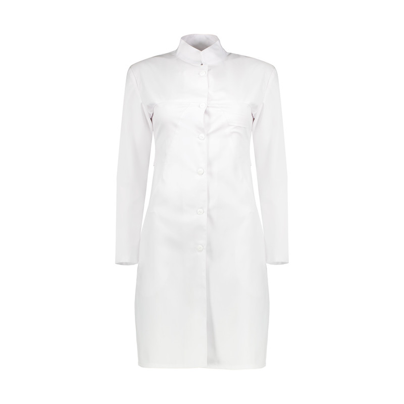 روپوش پزشکی زنانه مدل یقه ایستاده کد D116 روپوش پزشکی زنانه مدل یقه ایستاده کد D116