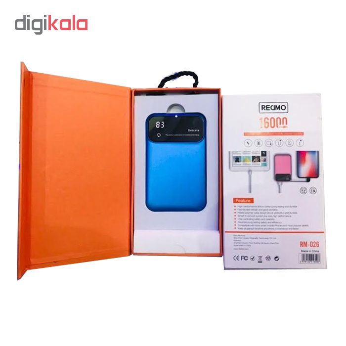 شارژر همراه ردمو مدل RM 026 ظرفیت 16000 میلی آمپر ساعت