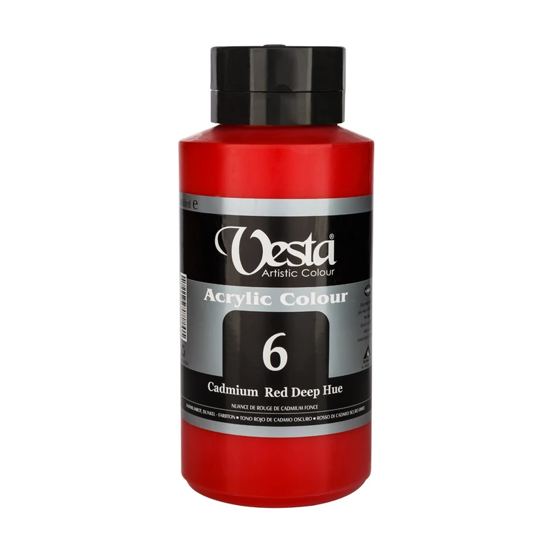 رنگ اکرلیک وستا مدل Cadmium Red Depp Hue 6 حجم 1000 میلی لیتر