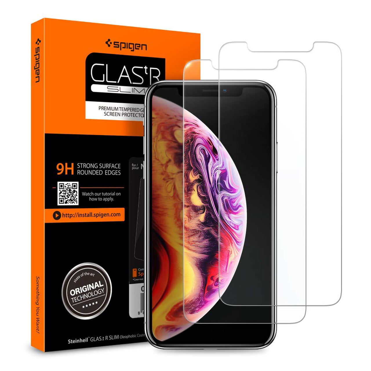 محافظ صفحه نمایش اسپیگن مدل GL25106 مناسب برای گوشی موبایل اپل iPhone 11 بسته 2 عددی