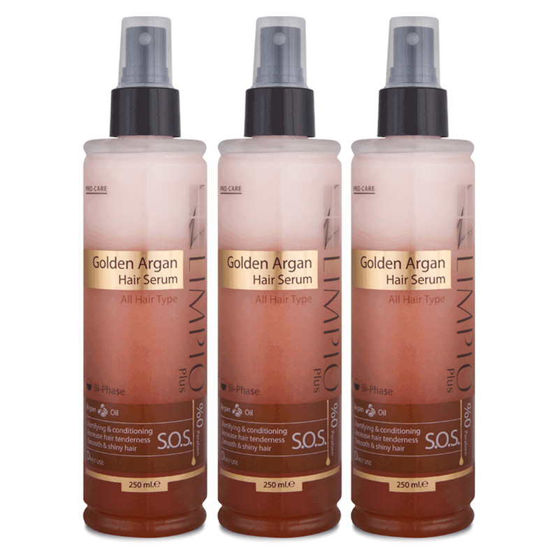 سرم مو لیمپیو مدل Golden Argan حجم 250 میلی لیتر مجموعه 3 عددی