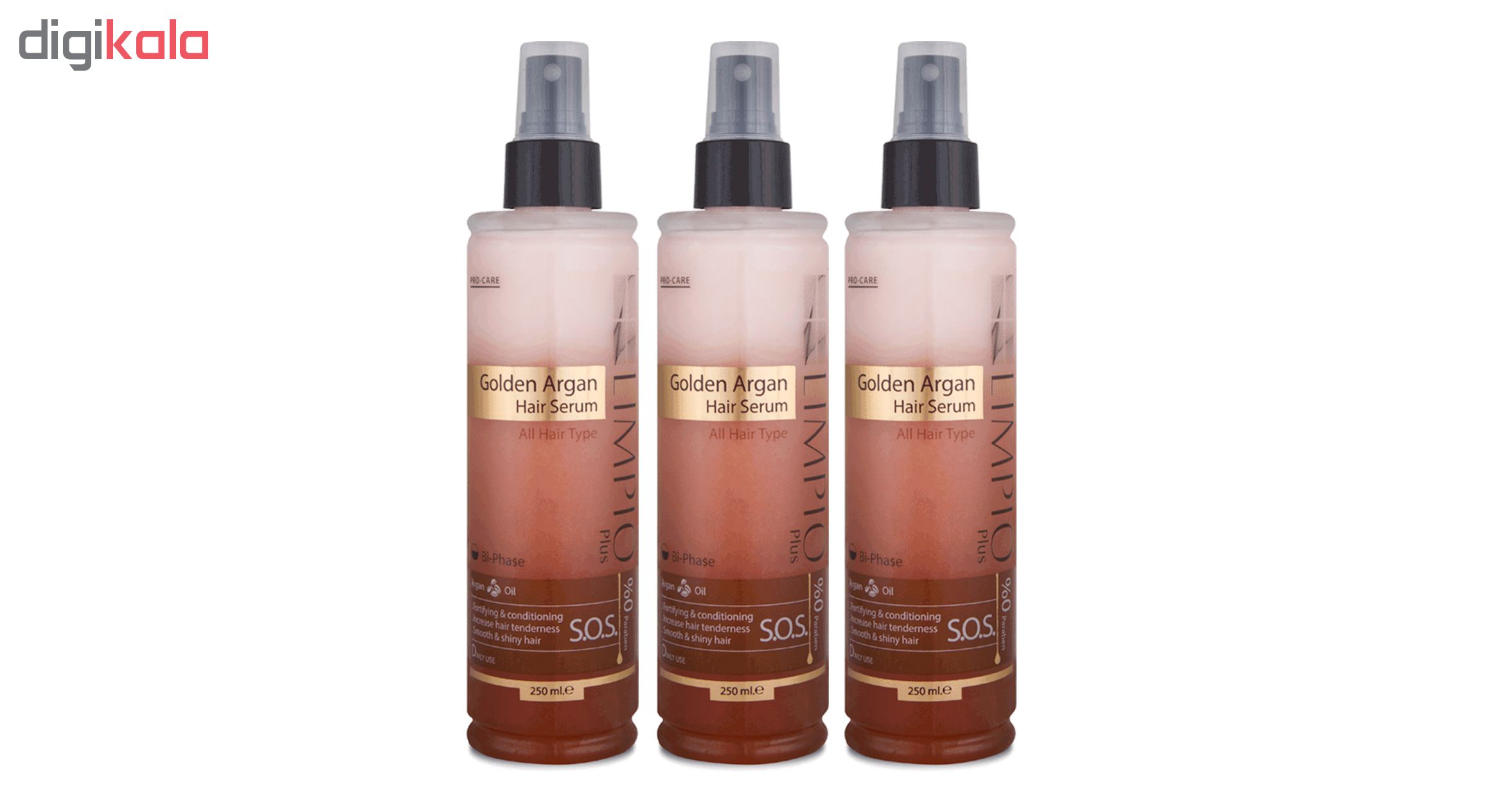 سرم مو لیمپیو مدل Golden Argan حجم 250 میلی لیتر مجموعه 3 عددی