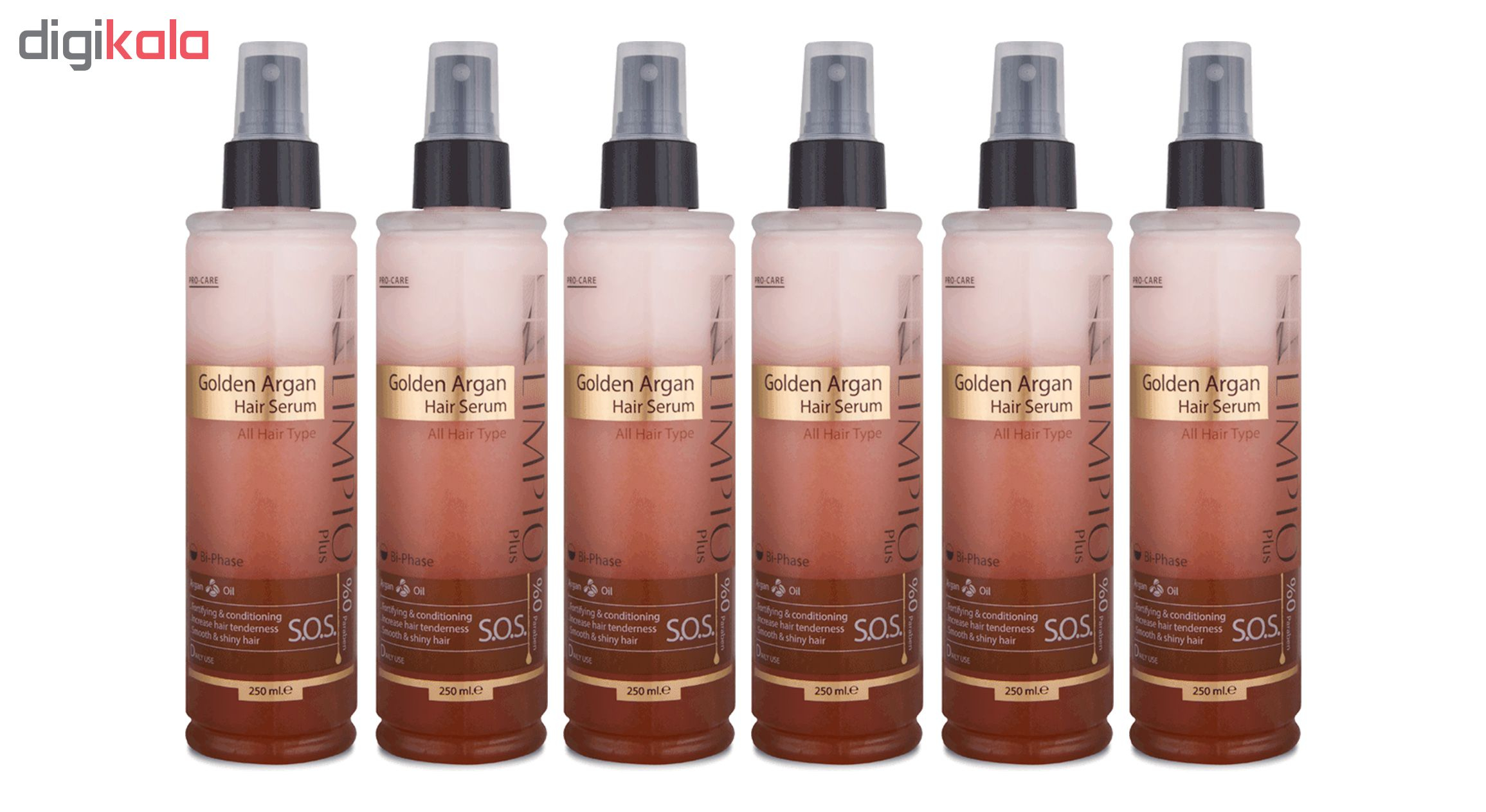 سرم مو لیمپیو مدل Golden Argan حجم 250 میلی لیتر مجموعه 6 عددی