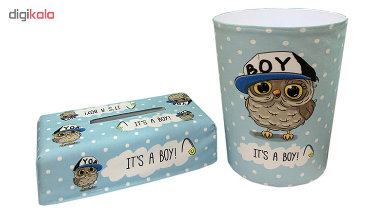 جعبه دستمال کاغذی و سطل  کودک طرح جغد1