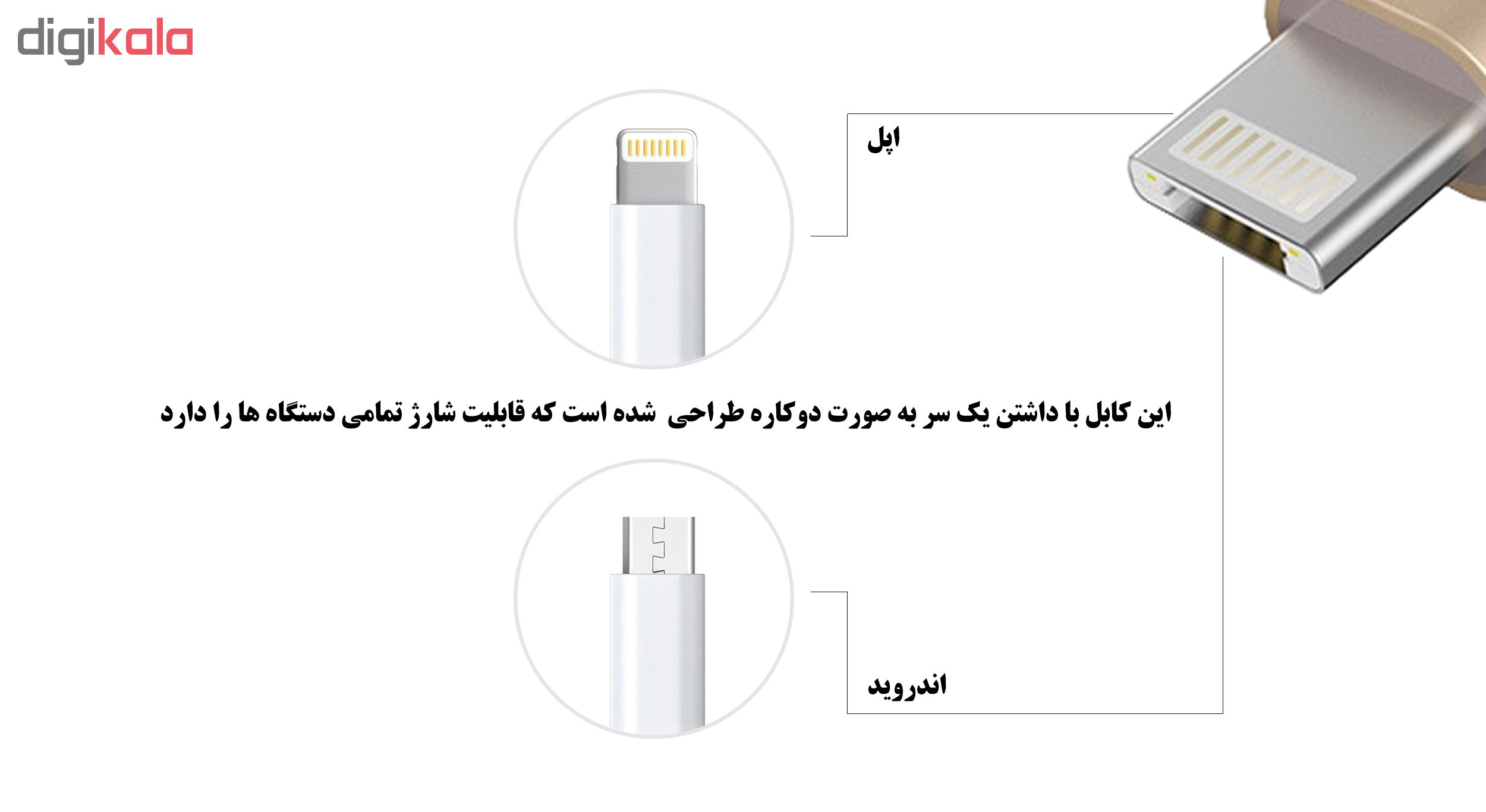 کابل تبدیل USB به لایتنینگ/microUSB سومگ مدل SMG-HIB2 طول 1 متر