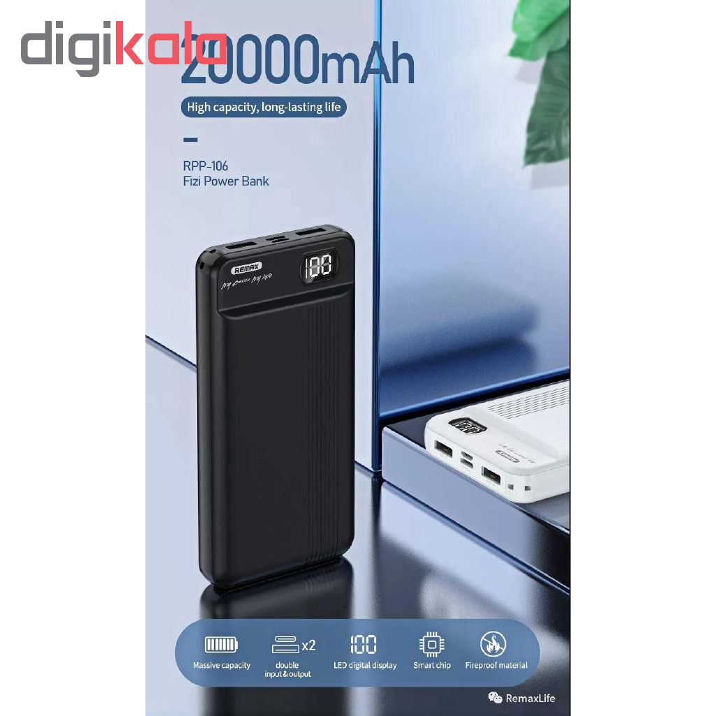 شارژر همراه ریمکس مدل RPP-106 ظرفیت 20000 میلی آمپر ساعت