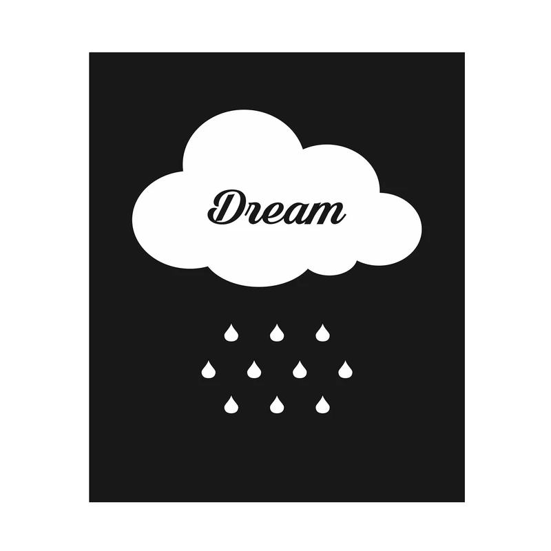 استیکر چوبی طرح ابر و dream کد 110