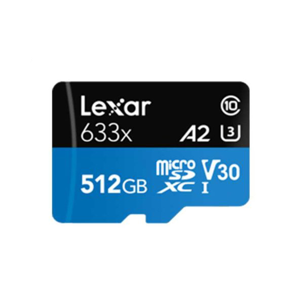 کارت حافظه microSDXC لکسار مدل 633X کلاس 10 استاندارد UHS-I U3 سرعت ظرفیت 512گیگابایت