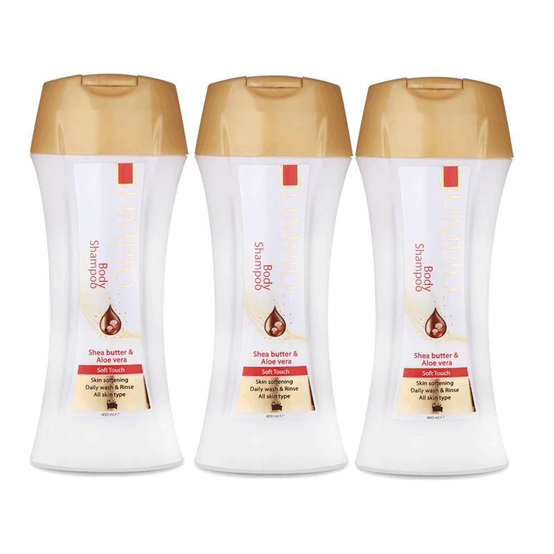 شامپو بدن لیمپیو مدل Shea butter & Aloe vera حجم 400 میلی لیتر مجموعه 3 عددی