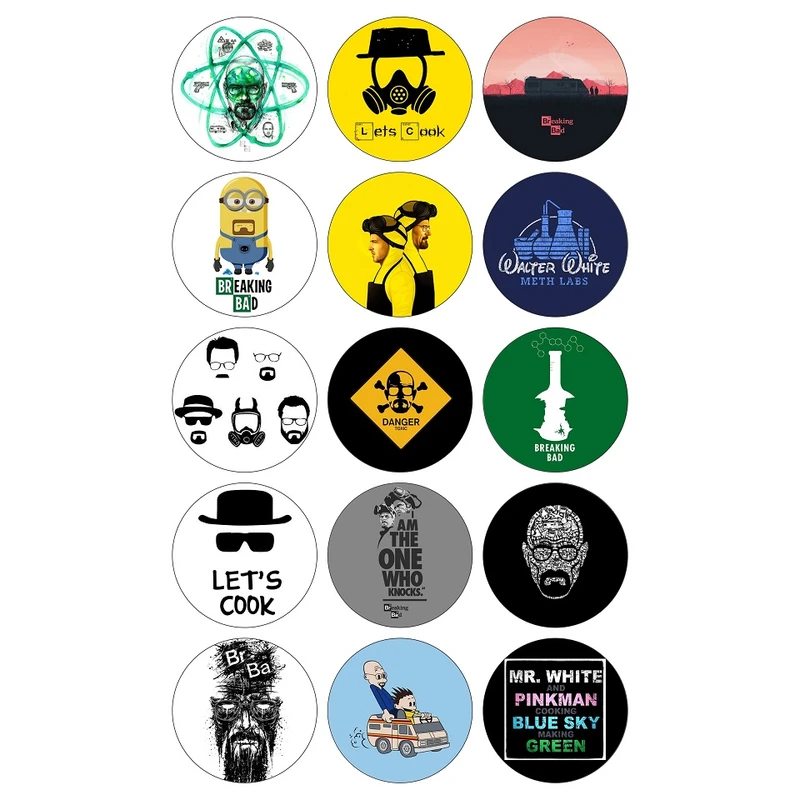 استیکر تزئینی موبایل و تبلت فلوریزا طرح سریال Breaking Bad کد 001 مجموعه 15 عددی