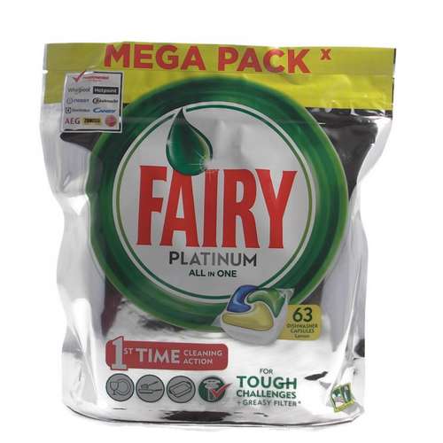 قرص ماشین ظرفشویی فیری مدل پلاتینیوم بسته 63 عددی