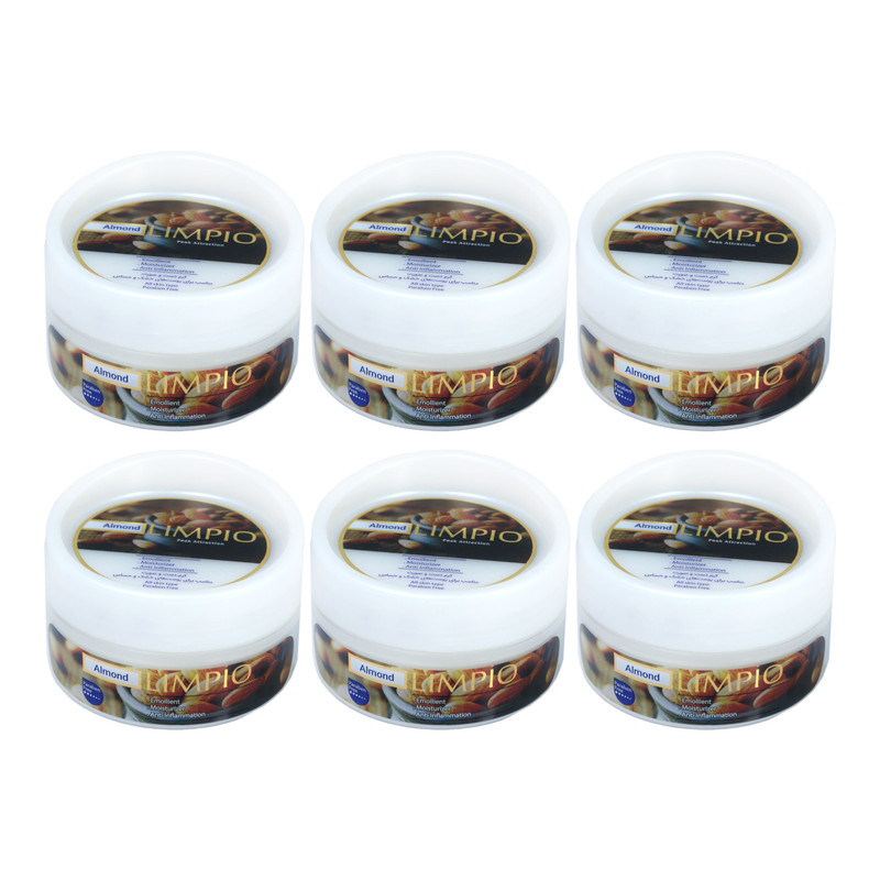 کرم مرطوب کننده لیمپیو مدل Almond حجم 200 میلی لیتر مجموعه 6 عددی
