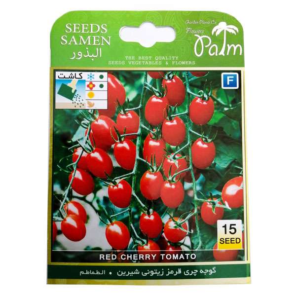 بذر گوجه چری قرمز زیتونی شیرین پالم کد 01 بسته 15 عددی بذر گوجه چری قرمز زیتونی شیرین پالم کد 01 بسته 15 عددی