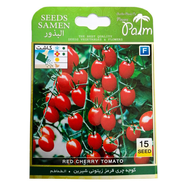 بذر گوجه چری قرمز زیتونی شیرین پالم کد 01 بسته 15 عددی بذر گوجه چری قرمز زیتونی شیرین پالم کد 01 بسته 15 عددی
