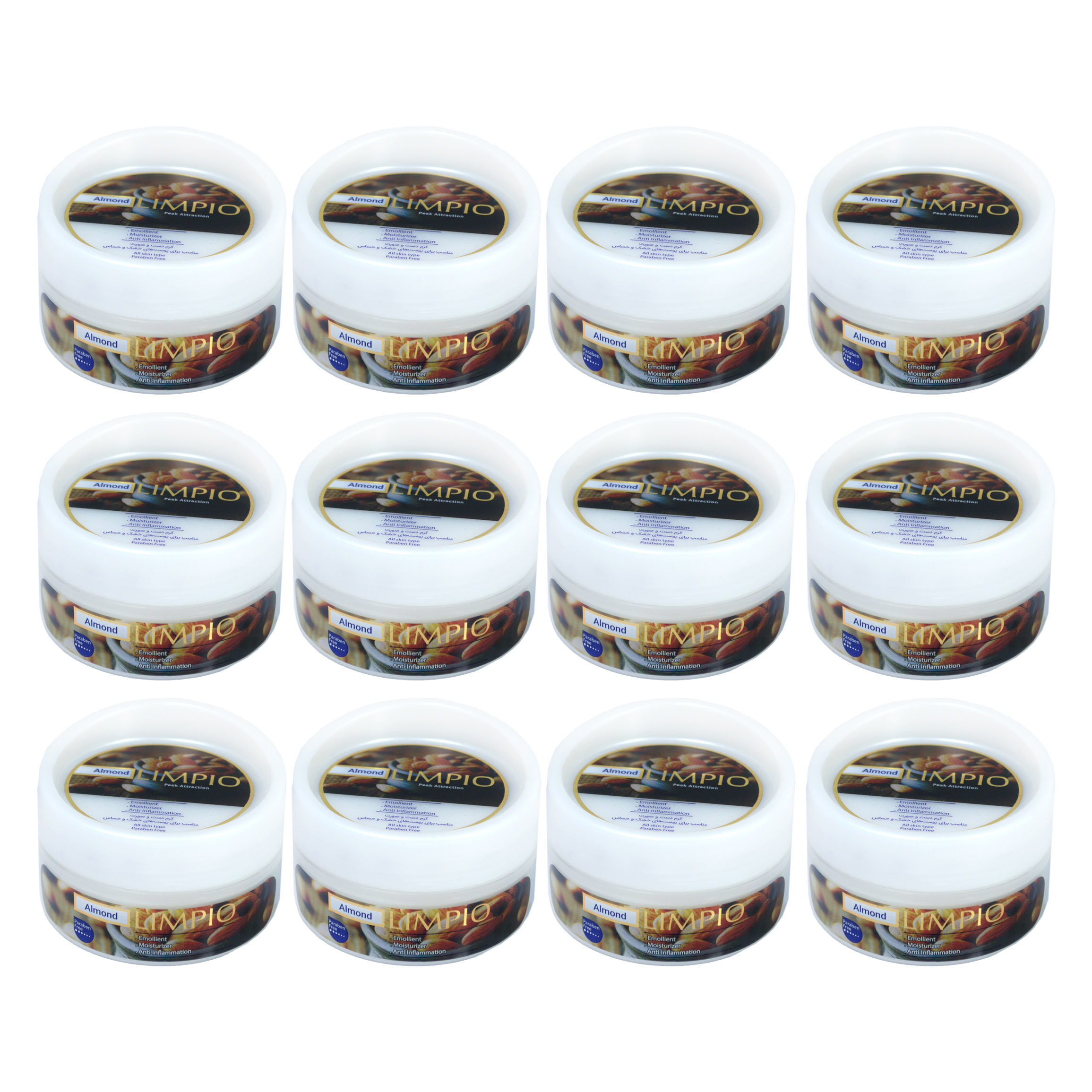 کرم مرطوب کننده لیمپیو مدل Almond حجم 200 میلی لیتر مجموعه 12 عددی