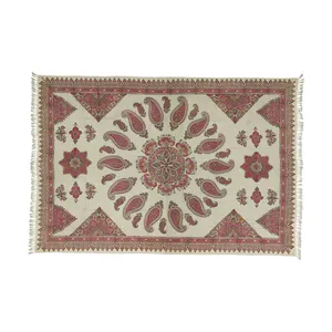 پارچه قلمکار حاج محمد علی هاشمیان طرح بته جقه کد 011 سایز 130 × 200 سانتی متر