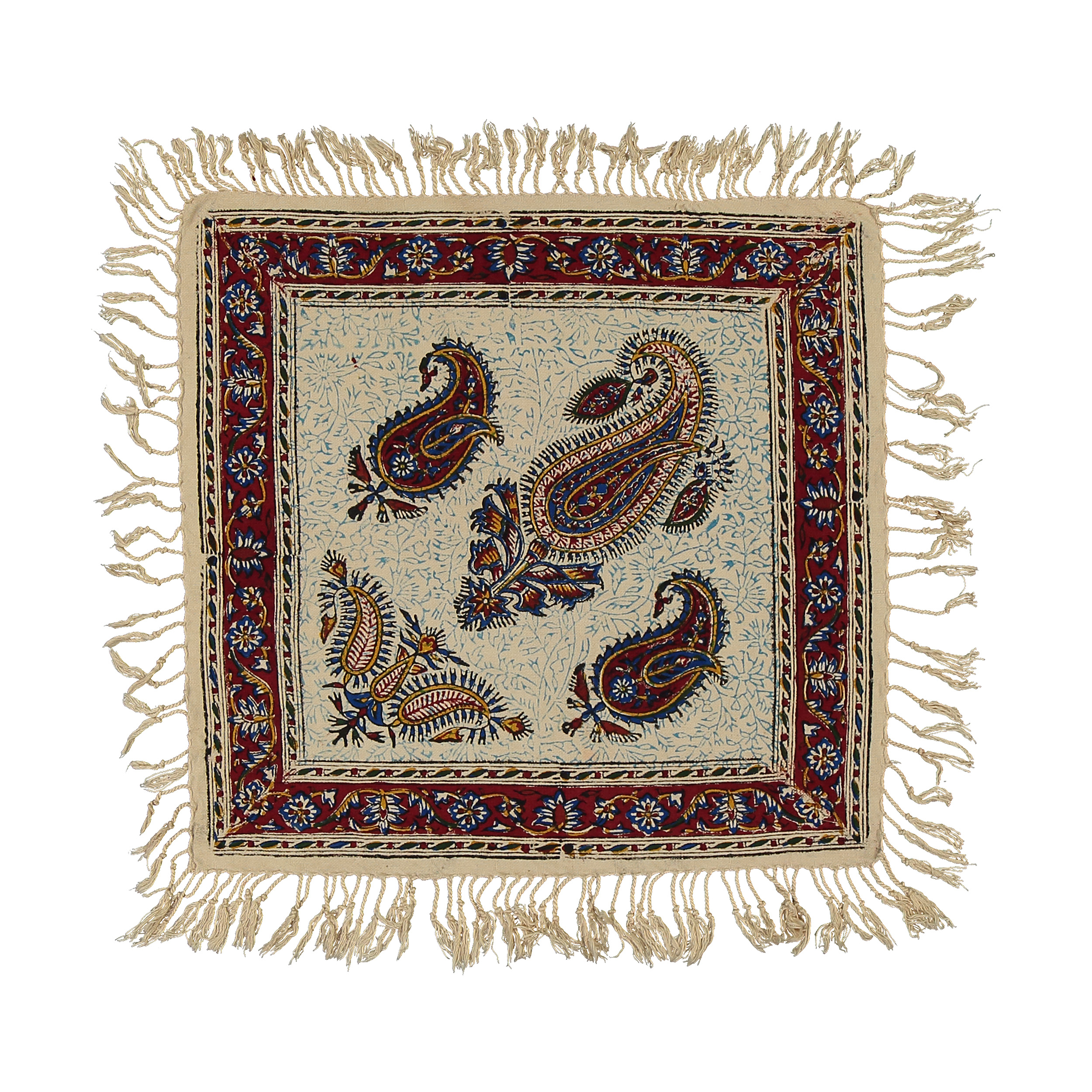 رومیزی قلمکار طرح بته جقه کد 29 سایز 40 × 40 سانتی‌ متر